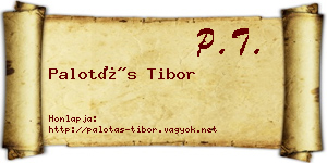 Palotás Tibor névjegykártya